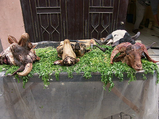 Etal d'une boucherie dans la mdina.